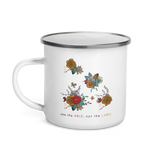 "See the Able Not the Label" Floral Enamel Mug