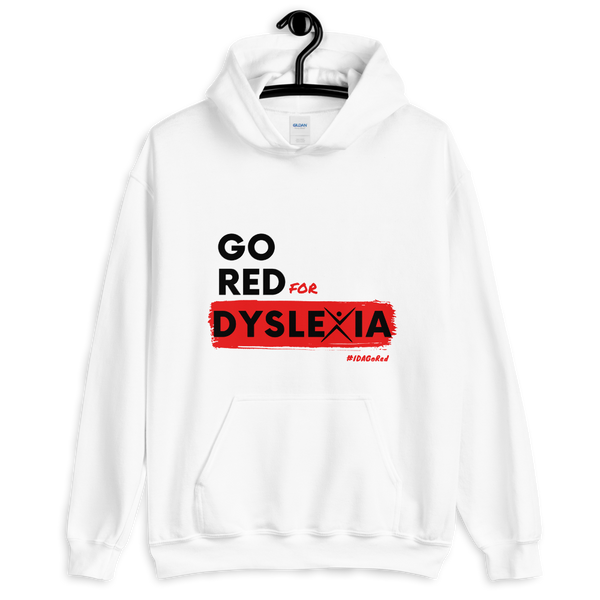 IDA Go Red for Dyslexia White Unisex Hoodie